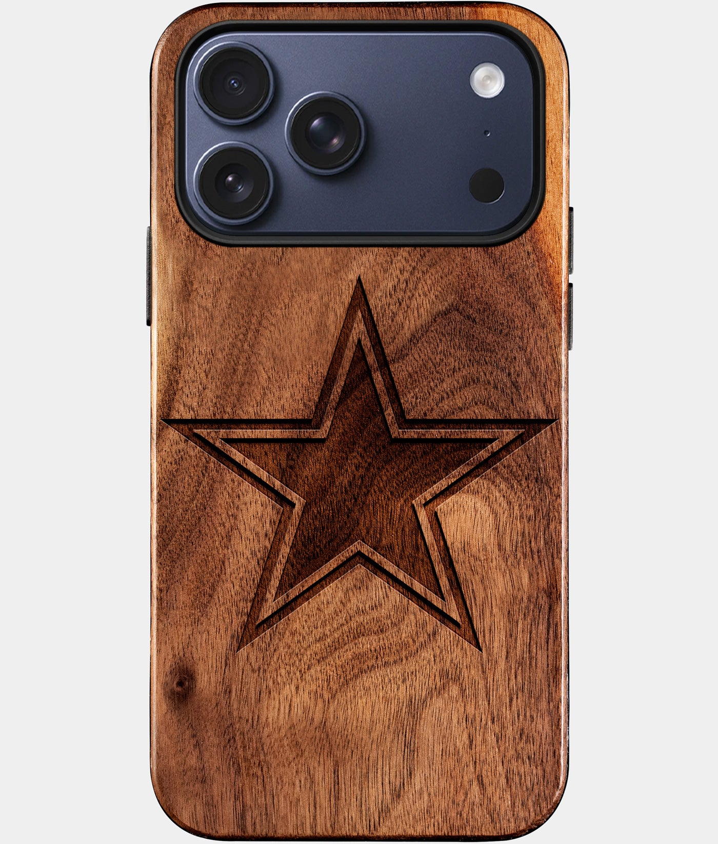 Eco-friendly Dallas Cowboys iPhone 17 Pro Max Case - Carved Wood Custom Dallas Cowboys Gift For Him - Monogrammed Personalized iPhone 17 Pro Max Cover By Engraved In Nature