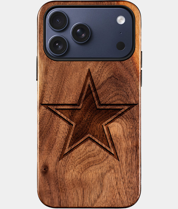 Custom Dallas Cowboys iPhone 17/17 Pro/17 Pro Max/17 Air Case - Wood Cowboys Cover - Eco-friendly Dallas Cowboys iPhone 17 Case - Carved Wood Custom Dallas Cowboys Gift For Him - Monogrammed Personalized iPhone 17 Cover By Engraved In Nature