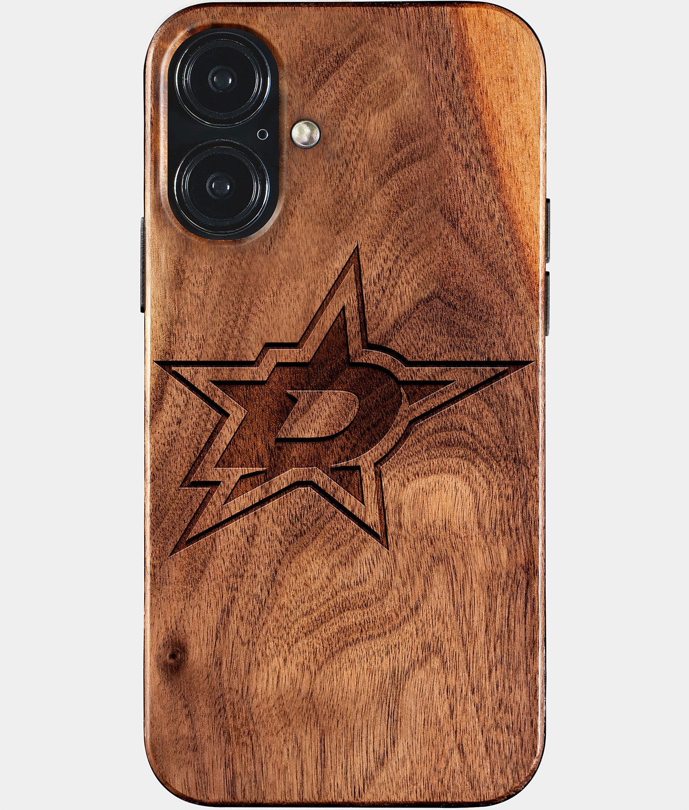 Eco-friendly Dallas Stars iPhone 17 Case - Carved Wood Custom Dallas Stars Gift For Him - Monogrammed Personalized iPhone 17 Cover By Engraved In Nature