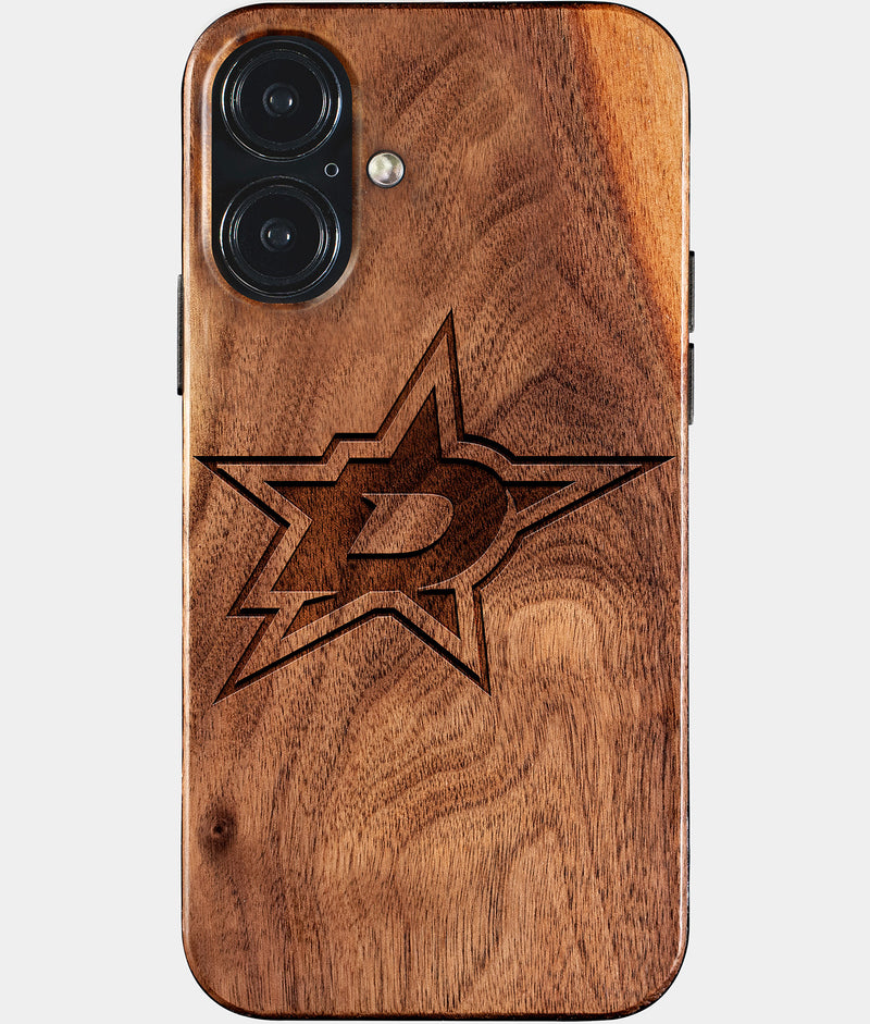 Eco-friendly Dallas Stars iPhone 17 Case - Carved Wood Custom Dallas Stars Gift For Him - Monogrammed Personalized iPhone 17 Cover By Engraved In Nature