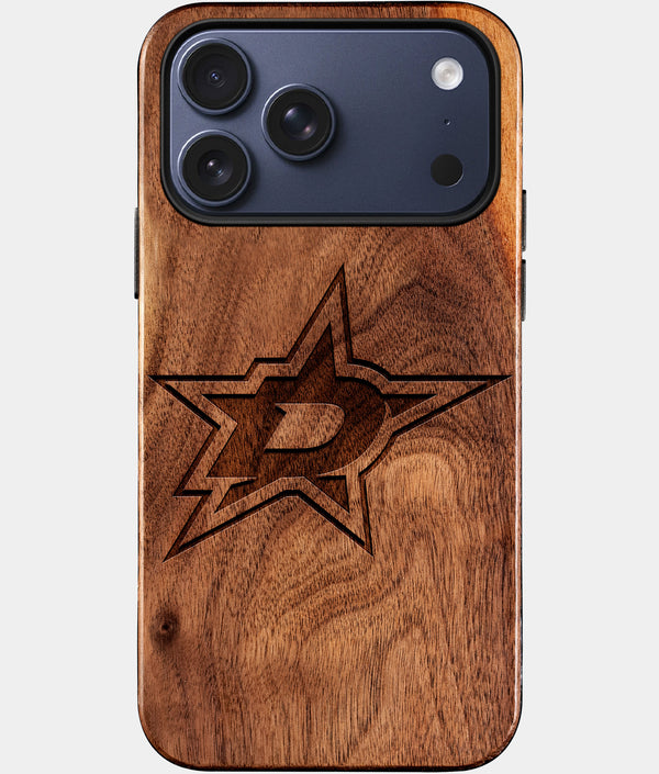 Custom Dallas Stars iPhone 17/17 Pro/17 Pro Max/17 Air Case - Wood Dallas Stars Cover - Eco-friendly Dallas Stars iPhone 17 Case - Carved Wood Custom Dallas Stars Gift For Him - Monogrammed Personalized iPhone 17 Cover By Engraved In Nature