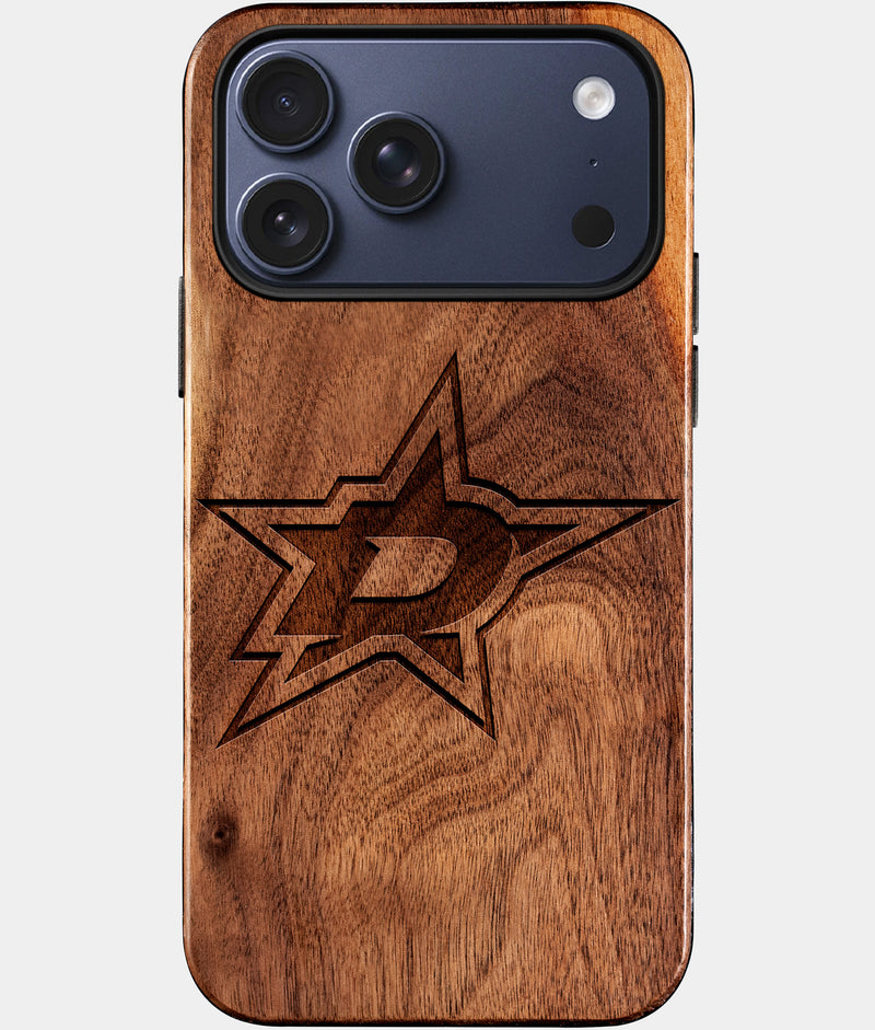 Custom Dallas Stars iPhone 17/17 Pro/17 Pro Max/17 Air Case - Wood Dallas Stars Cover - Eco-friendly Dallas Stars iPhone 17 Case - Carved Wood Custom Dallas Stars Gift For Him - Monogrammed Personalized iPhone 17 Cover By Engraved In Nature