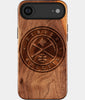 Eco-friendly Denver Nuggets iPhone 17 Air Case - Carved Wood Custom Denver Nuggets Gift For Him - Monogrammed Personalized iPhone 17 Air Cover By Engraved In Nature
