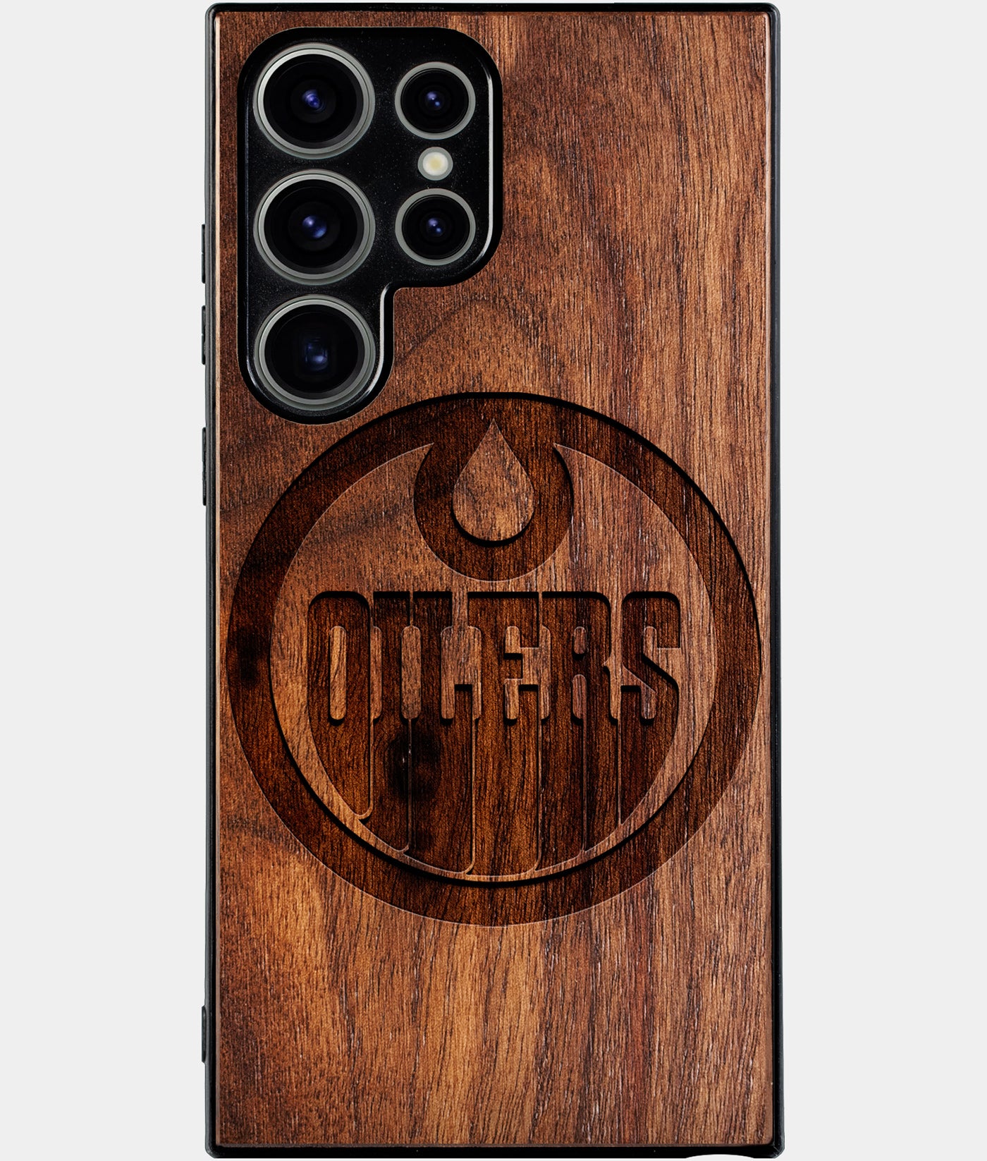 Best Wood Edmonton Oilers Samsung Galaxy S25 Ultra Case - Custom Engraved Cover - Engraved In Nature