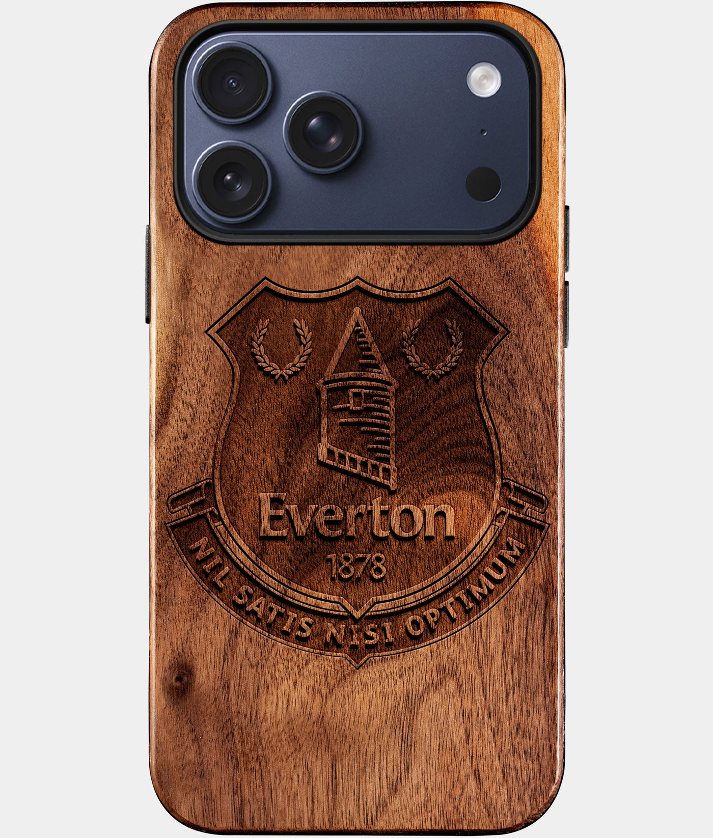 Eco-friendly Everton FC iPhone 17 Pro Max Case - Carved Wood Custom Everton FC Gift For Him - Monogrammed Personalized iPhone 17 Pro Max Cover By Engraved In Nature