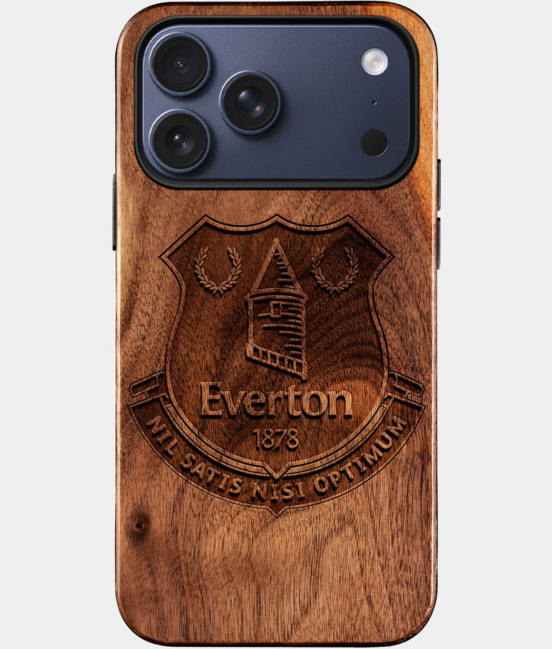 Eco-friendly Everton FC iPhone 17 Pro Max Case - Carved Wood Custom Everton FC Gift For Him - Monogrammed Personalized iPhone 17 Pro Max Cover By Engraved In Nature