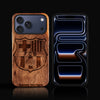 Custom FC Barcelona iPhone 17/17 Pro/17 Pro Max/17 Air Case - Carved Wood FC Barcelona Cover
