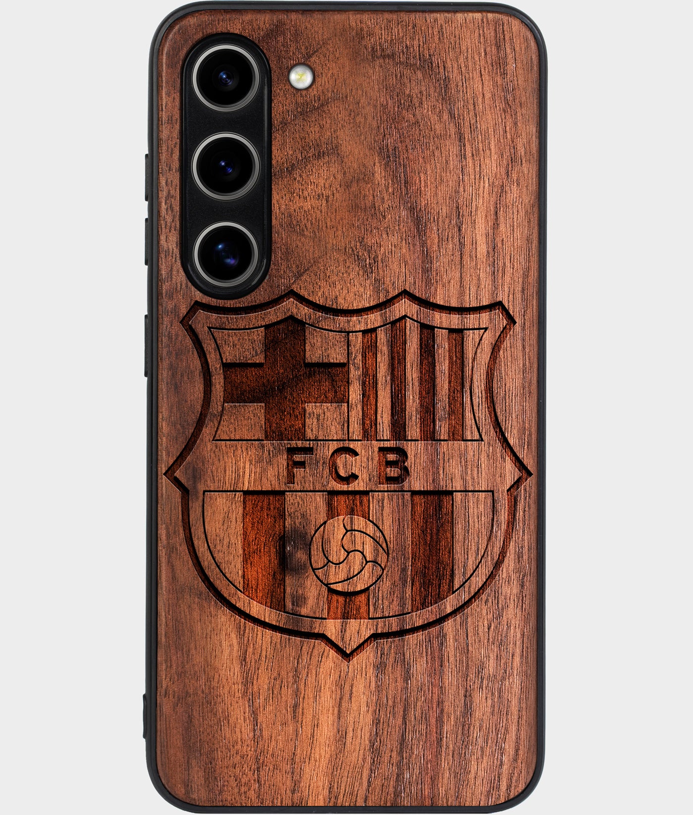 Best Wood FC Barcelona Samsung Galaxy S25 Plus Case - Custom Engraved Cover - Engraved In Nature