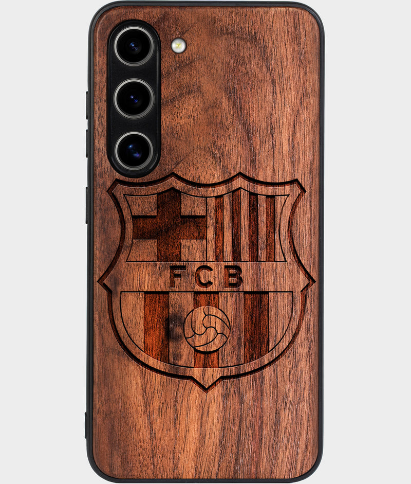 Best Wood FC Barcelona Samsung Galaxy S25 Plus Case - Custom Engraved Cover - Engraved In Nature