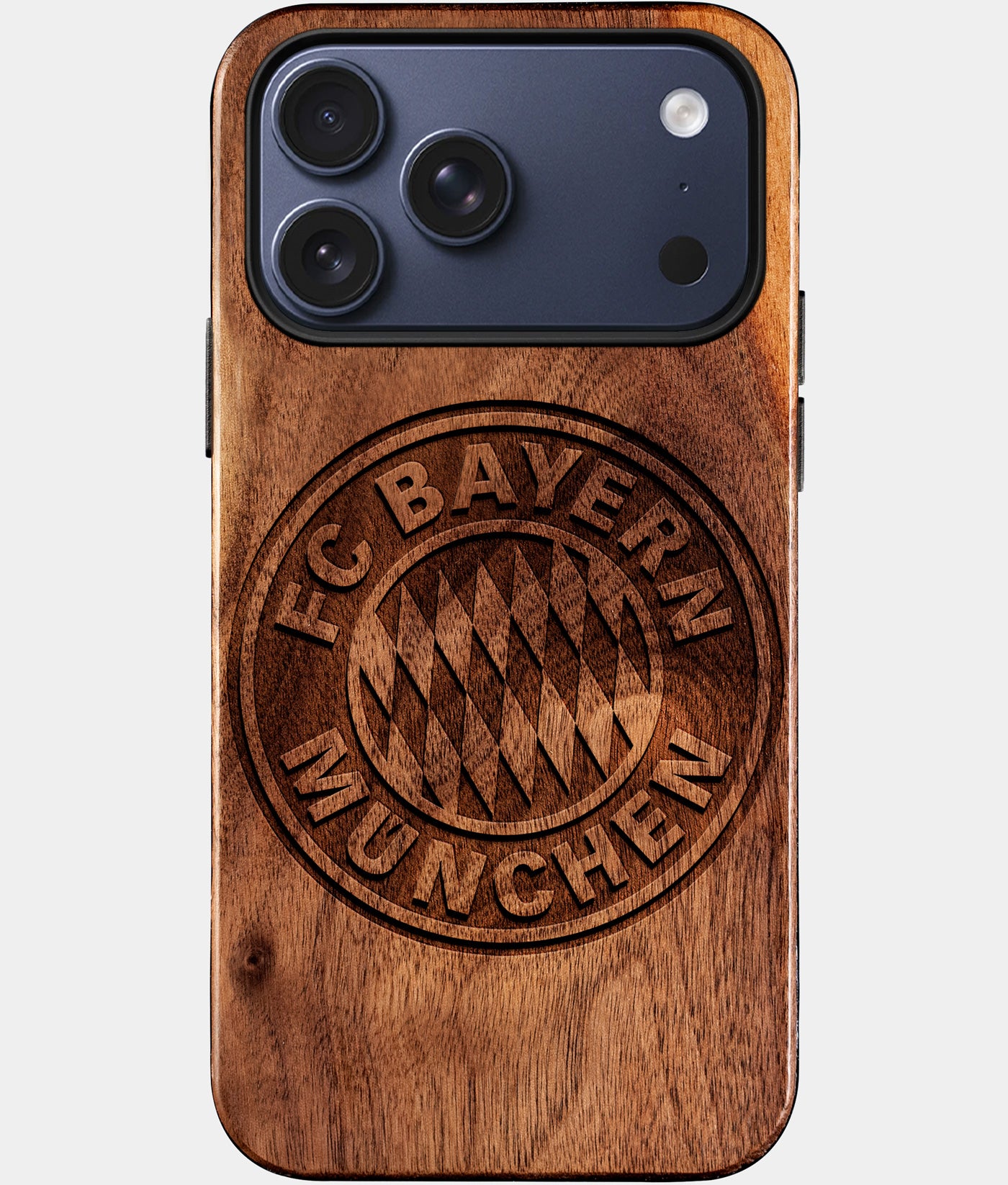 Eco-friendly FC Bayern iPhone 17 Pro Max Case - Carved Wood Custom FC Bayern Gift For Him - Monogrammed Personalized iPhone 17 Pro Max Cover By Engraved In Nature