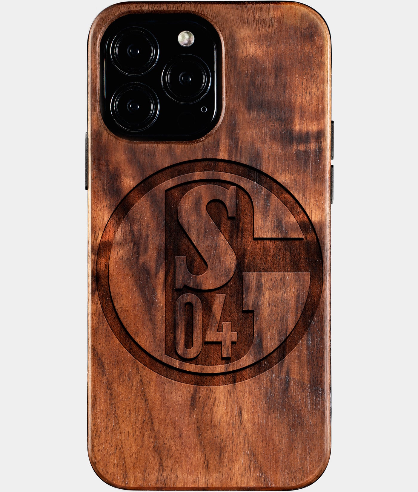 Custom FC Schalke 04 iPhone 16/16 Pro/16 Pro Max/16 Plus Case - Wood FC Schalke 04 Cover - Eco-friendly FC Schalke 04 iPhone 16 Case - Carved Wood Custom FC Schalke 04 Gift For Him - Monogrammed Personalized iPhone 16 Cover By Engraved In Nature