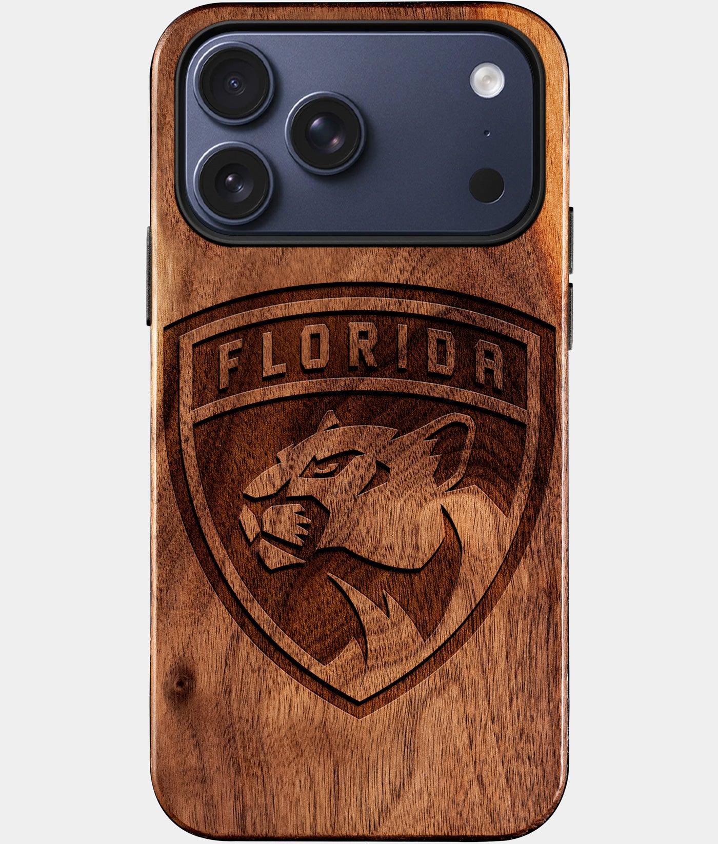Eco-friendly Florida Panthers iPhone 17 Pro Max Case - Carved Wood Custom Florida Panthers Gift For Him - Monogrammed Personalized iPhone 17 Pro Max Cover By Engraved In Nature