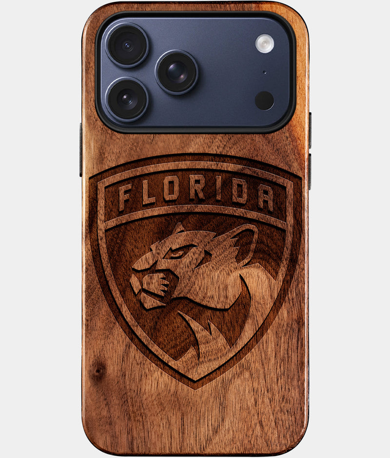 Eco-friendly Florida Panthers iPhone 17 Pro Max Case - Carved Wood Custom Florida Panthers Gift For Him - Monogrammed Personalized iPhone 17 Pro Max Cover By Engraved In Nature