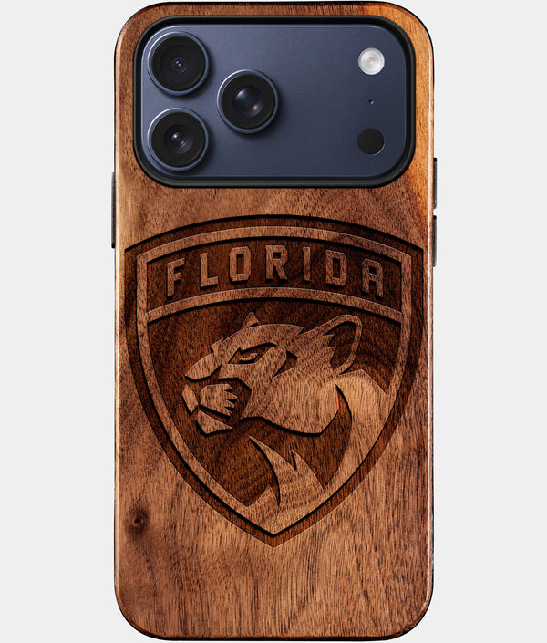 Custom Florida Panthers iPhone 17/17 Pro/17 Pro Max/17 Air Case - Wood Panthers Cover - Eco-friendly Florida Panthers iPhone 17 Case - Carved Wood Custom Florida Panthers Gift For Him - Monogrammed Personalized iPhone 17 Cover By Engraved In Nature
