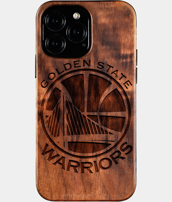 Custom Golden State Warriors iPhone 16/16 Pro/16 Pro Max/16 Plus Case - Wood Warriors Cover - Eco-friendly Golden State Warriors iPhone 16 Case - Carved Wood Custom Golden State Warriors Gift For Him - Monogrammed Personalized iPhone 16 Cover By Engraved In Nature