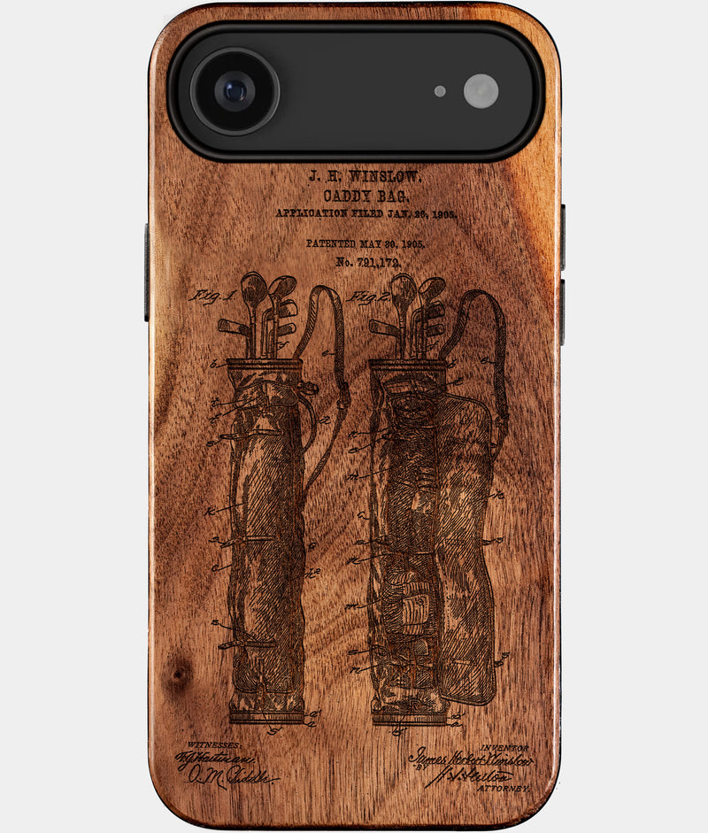 Custom Golf Bag Patent iPhone Case - Carved Wood Golf Cover | Gifts For Golfers