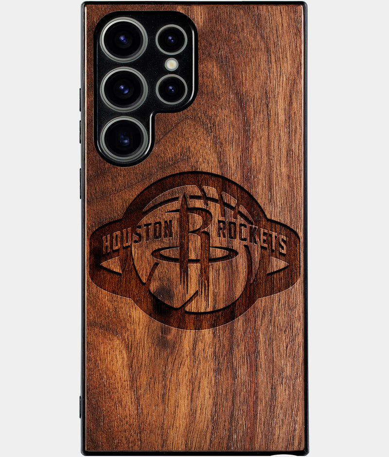 Best Wood Houston Rockets Samsung Galaxy S25 Ultra Case - Custom Engraved Cover - Engraved In Nature