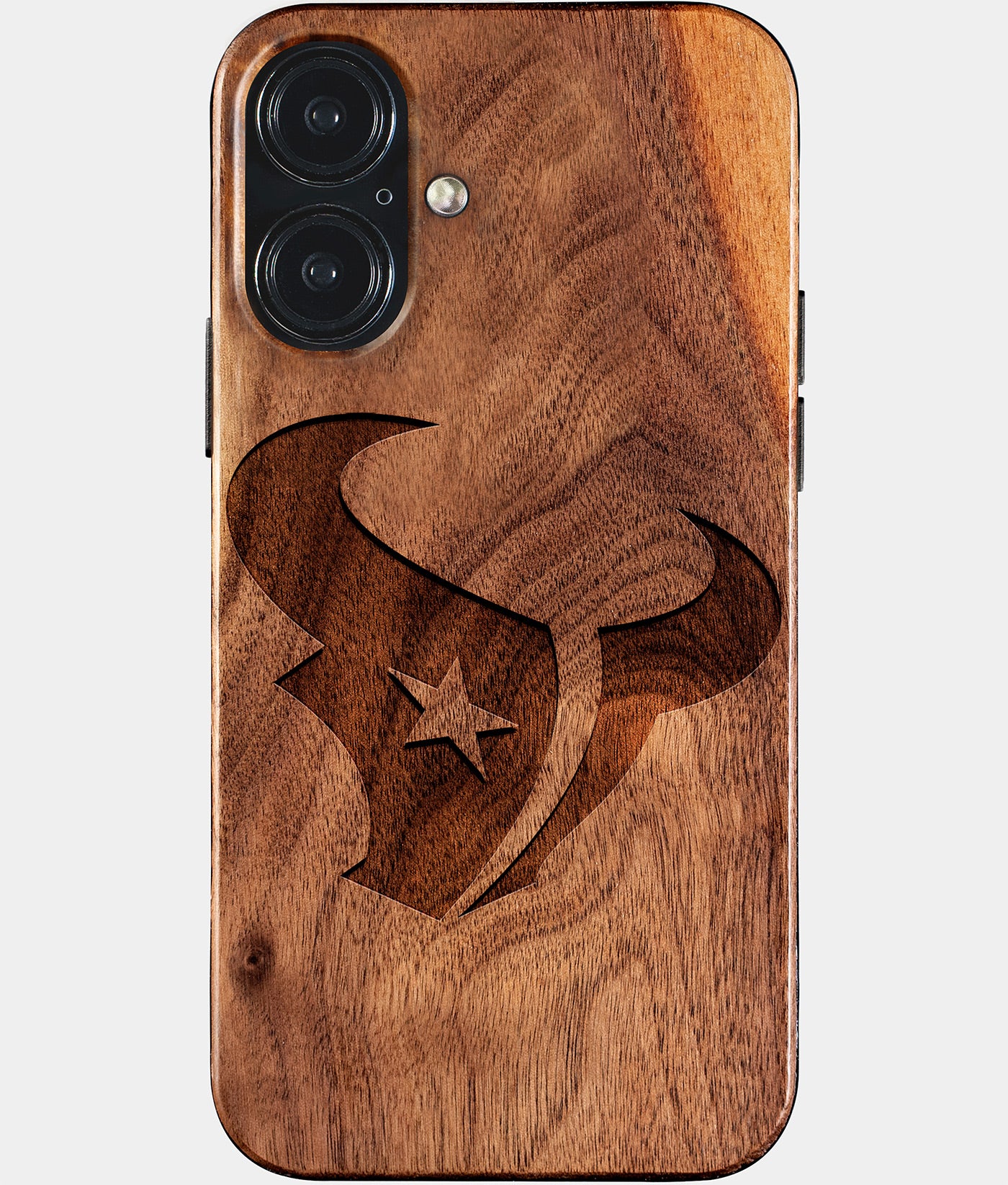 Eco-friendly Houston Texans iPhone 17 Case - Carved Wood Custom Houston Texans Gift For Him - Monogrammed Personalized iPhone 17 Cover By Engraved In Nature