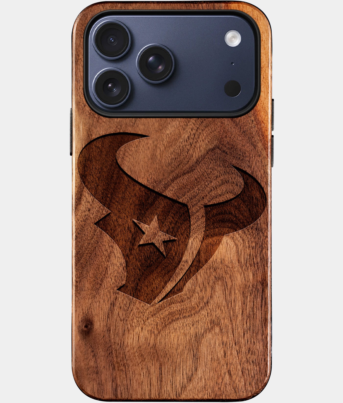 Custom Houston Texans iPhone 17/17 Pro/17 Pro Max/17 Air Case - Wood Texans Cover - Eco-friendly Houston Texans iPhone 17 Case - Carved Wood Custom Houston Texans Gift For Him - Monogrammed Personalized iPhone 17 Cover By Engraved In Nature