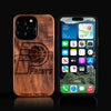 Custom Indiana Pacers iPhone 16/16 Pro/16 Pro Max/16 Plus Case - Carved Wood Pacers Cover