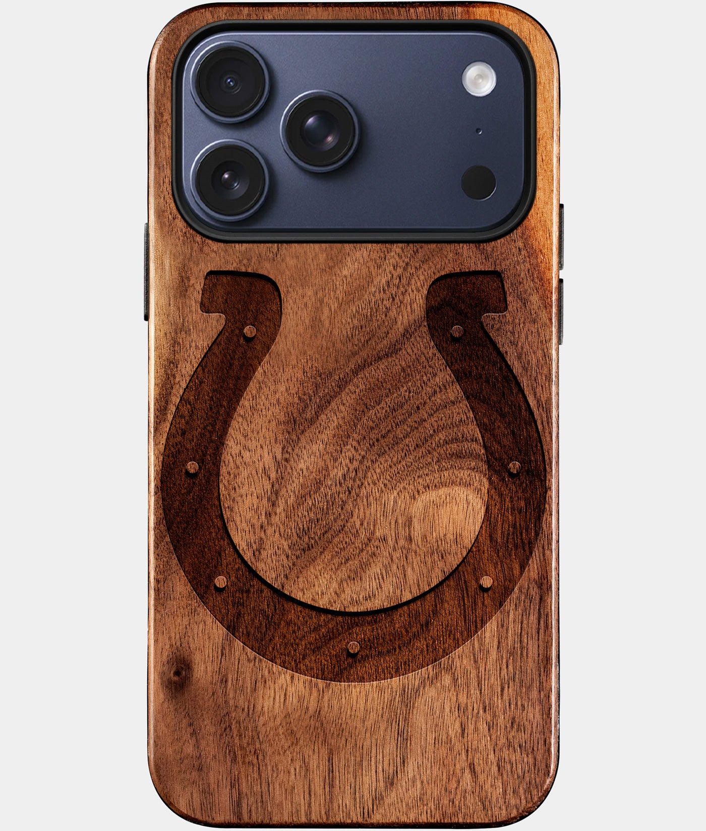 Eco-friendly Indianapolis Colts iPhone 17 Pro Max Case - Carved Wood Custom Indianapolis Colts Gift For Him - Monogrammed Personalized iPhone 17 Pro Max Cover By Engraved In Nature