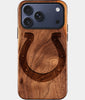Eco-friendly Indianapolis Colts iPhone 17 Pro Max Case - Carved Wood Custom Indianapolis Colts Gift For Him - Monogrammed Personalized iPhone 17 Pro Max Cover By Engraved In Nature