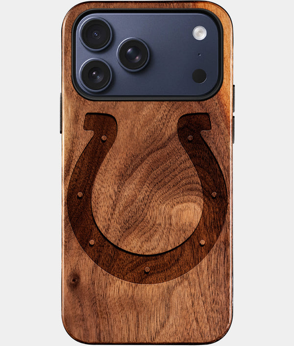 Custom Indianapolis Colts iPhone 17/17 Pro/17 Pro Max/17 Air Case - Wood Colts Cover - Eco-friendly Indianapolis Colts iPhone 17 Case - Carved Wood Custom Indianapolis Colts Gift For Him - Monogrammed Personalized iPhone 17 Cover By Engraved In Nature