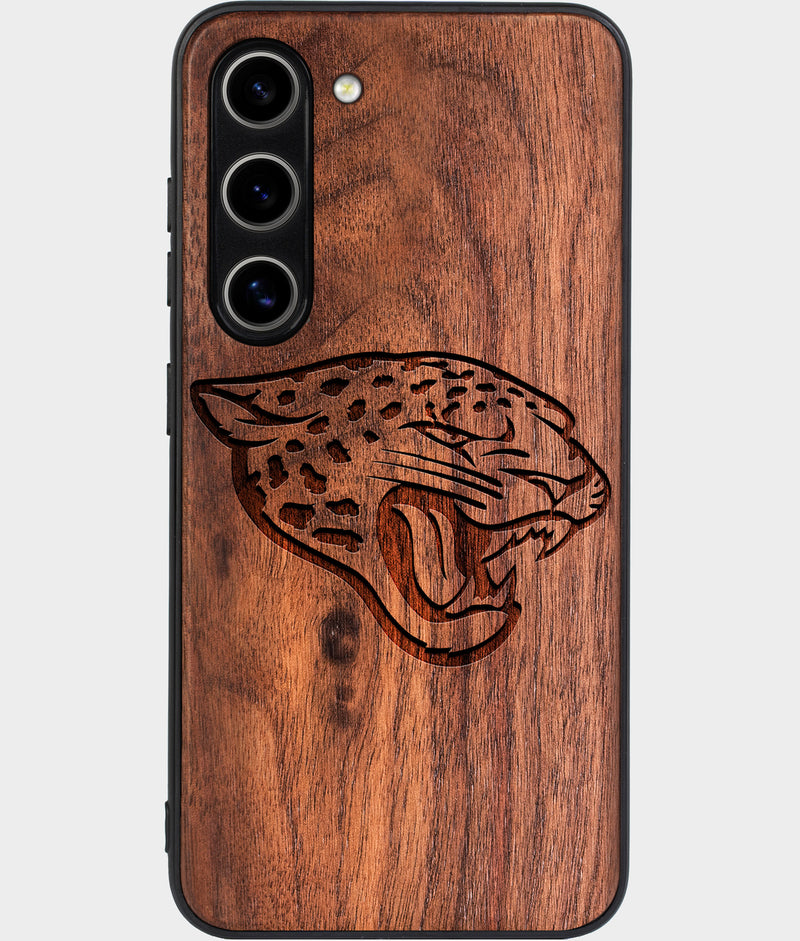 Best Wood Jacksonville Jaguars Samsung Galaxy S25 Plus Case - Custom Engraved Cover - Engraved In Nature