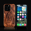 Custom Kansas City Chiefs iPhone 16/16 Pro/16 Pro Max/16 Plus Case - Carved Wood KC Chiefs Cover