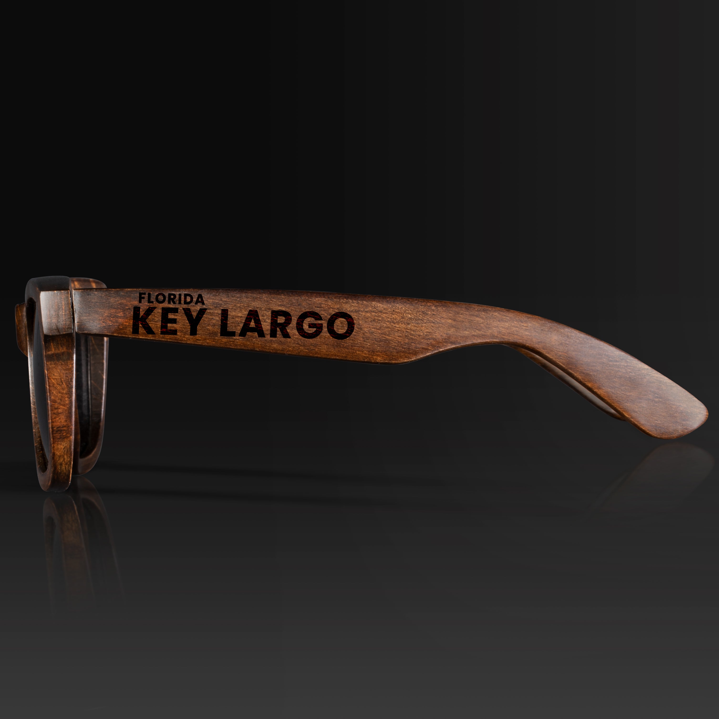 Best Key Largo Florida Gifts - Wood Sunglasses For Key Largo Locals with custom engraving. Custom Key Largo Florida Gifts For Men - Sustainable Key Largo Florida eco friendly products - Personalized Key Largo Florida Birthday Gifts - Unique Key Largo Florida travel Souvenirs and gift shops. Key Largo Florida Wayfarer Eyewear and Shades