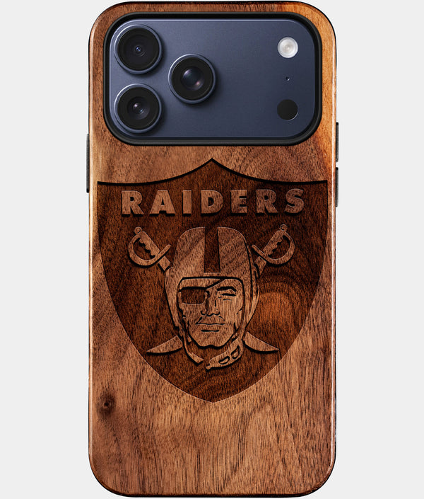 Custom Las Vegas Raiders iPhone 17/17 Pro/17 Pro Max/17 Air Case - Wood Las Vegas Raiders Cover - Eco-friendly Las Vegas Raiders iPhone 17 Case - Carved Wood Custom Las Vegas Raiders Gift For Him - Monogrammed Personalized iPhone 17 Cover By Engraved In Nature