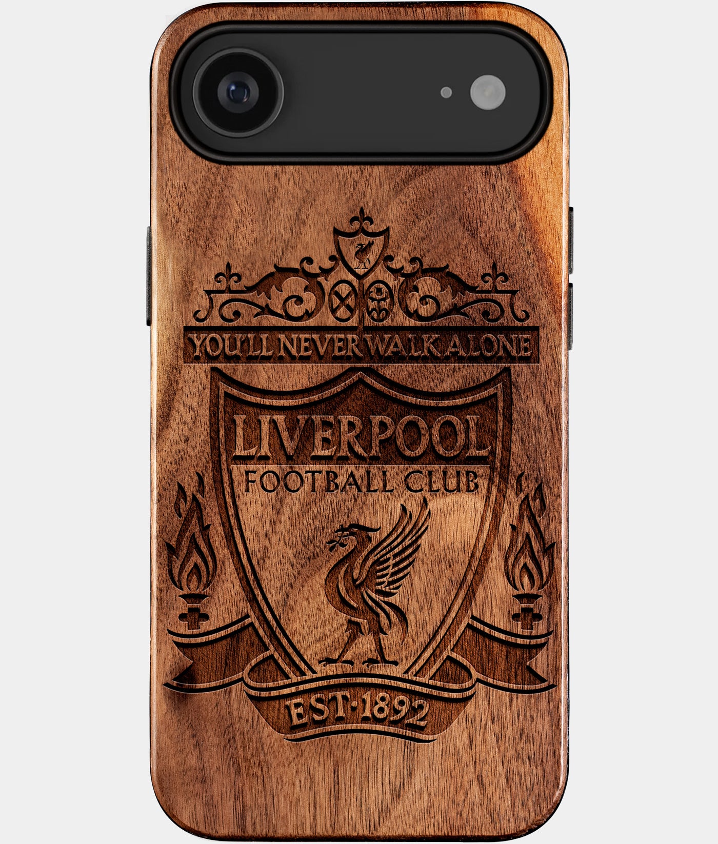 Eco-friendly Liverpool FC iPhone 17 Air Case - Carved Wood Custom Liverpool FC Gift For Him - Monogrammed Personalized iPhone 17 Air Cover By Engraved In Nature