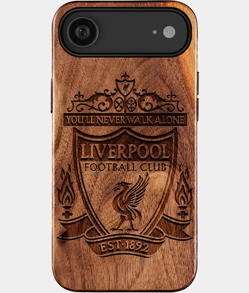 Eco-friendly Liverpool FC iPhone 17 Air Case - Carved Wood Custom Liverpool FC Gift For Him - Monogrammed Personalized iPhone 17 Air Cover By Engraved In Nature