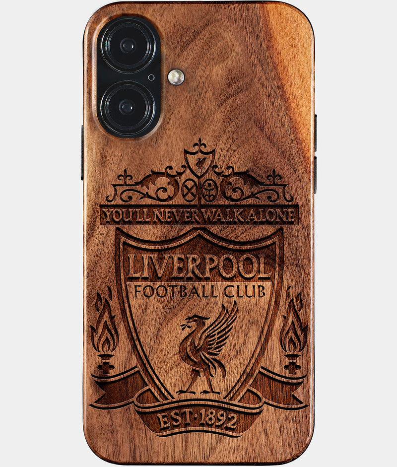 Eco-friendly Liverpool FC iPhone 17 Case - Carved Wood Custom Liverpool FC Gift For Him - Monogrammed Personalized iPhone 17 Cover By Engraved In Nature