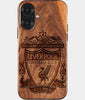 Eco-friendly Liverpool FC iPhone 17 Case - Carved Wood Custom Liverpool FC Gift For Him - Monogrammed Personalized iPhone 17 Cover By Engraved In Nature