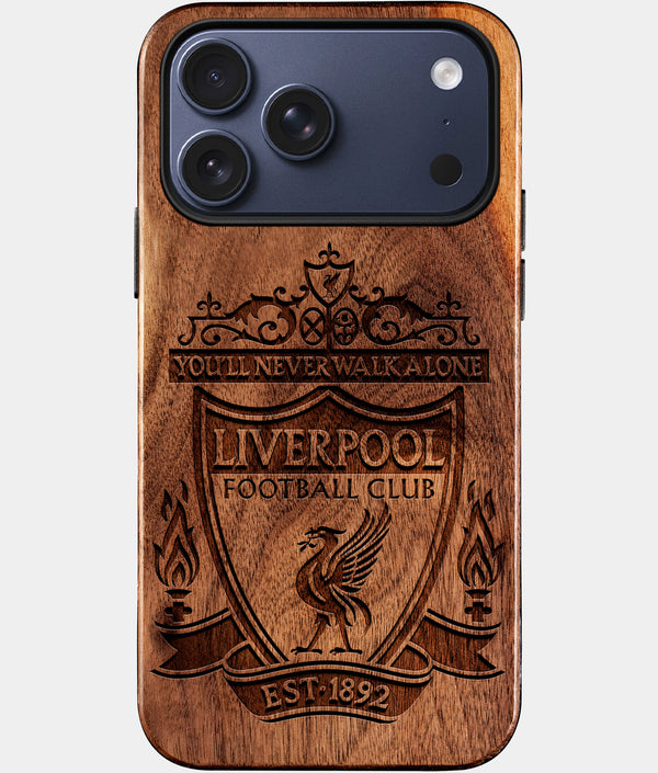 Custom Liverpool F.C. iPhone 17/17 Pro/17 Pro Max/17 Air Case - Wood Liverpool FC Cover - Eco-friendly Liverpool FC iPhone 17 Case - Carved Wood Custom Liverpool FC Gift For Him - Monogrammed Personalized iPhone 17 Cover By Engraved In Nature
