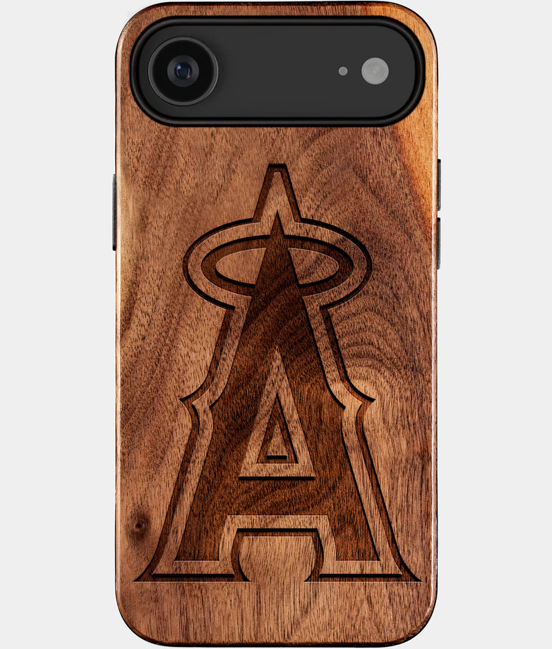 Eco-friendly Los Angeles Angels iPhone 17 Air Case - Carved Wood Custom Los Angeles Angels Gift For Him - Monogrammed Personalized iPhone 17 Air Cover By Engraved In Nature
