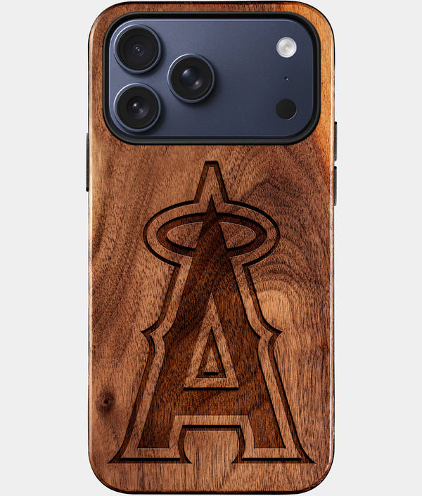 Custom Los Angeles Angels iPhone 17/17 Pro/17 Pro Max/17 Air Case - Wood Angels Cover - Eco-friendly Los Angeles Angels iPhone 17 Case - Carved Wood Custom Los Angeles Angels Gift For Him - Monogrammed Personalized iPhone 17 Cover By Engraved In Nature