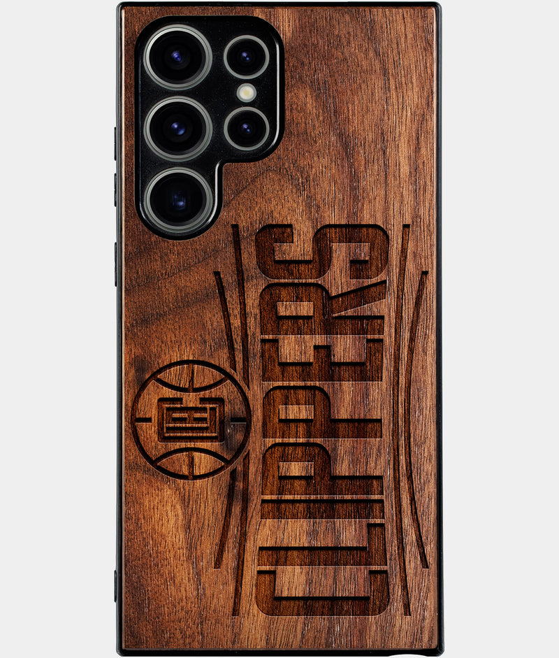 Best Wood Los Angeles Clippers Samsung Galaxy S25 Ultra Case - Custom Engraved Cover - Engraved In Nature
