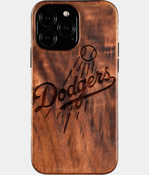 Custom Los Angeles Dodgers iPhone 16/16 Pro/16 Pro Max/16 Plus Case - Wood Dodgers Cover - Eco-friendly Los Angeles Dodgers iPhone 16 Case - Carved Wood Custom Los Angeles Dodgers Gift For Him - Monogrammed Personalized iPhone 16 Cover By Engraved In Nature