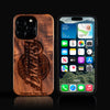 Custom Los Angeles Lakers iPhone 16/16 Pro/16 Pro Max/16 Plus Case - Carved Wood Lakers Cover