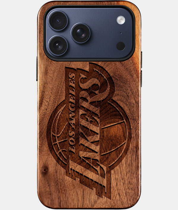 Custom Los Angeles Lakers iPhone 17/17 Pro/17 Pro Max/17 Air Case - Wood Lakers Cover - Eco-friendly Los Angeles Lakers iPhone 17 Case - Carved Wood Custom Los Angeles Lakers Gift For Him - Monogrammed Personalized iPhone 17 Cover By Engraved In Nature