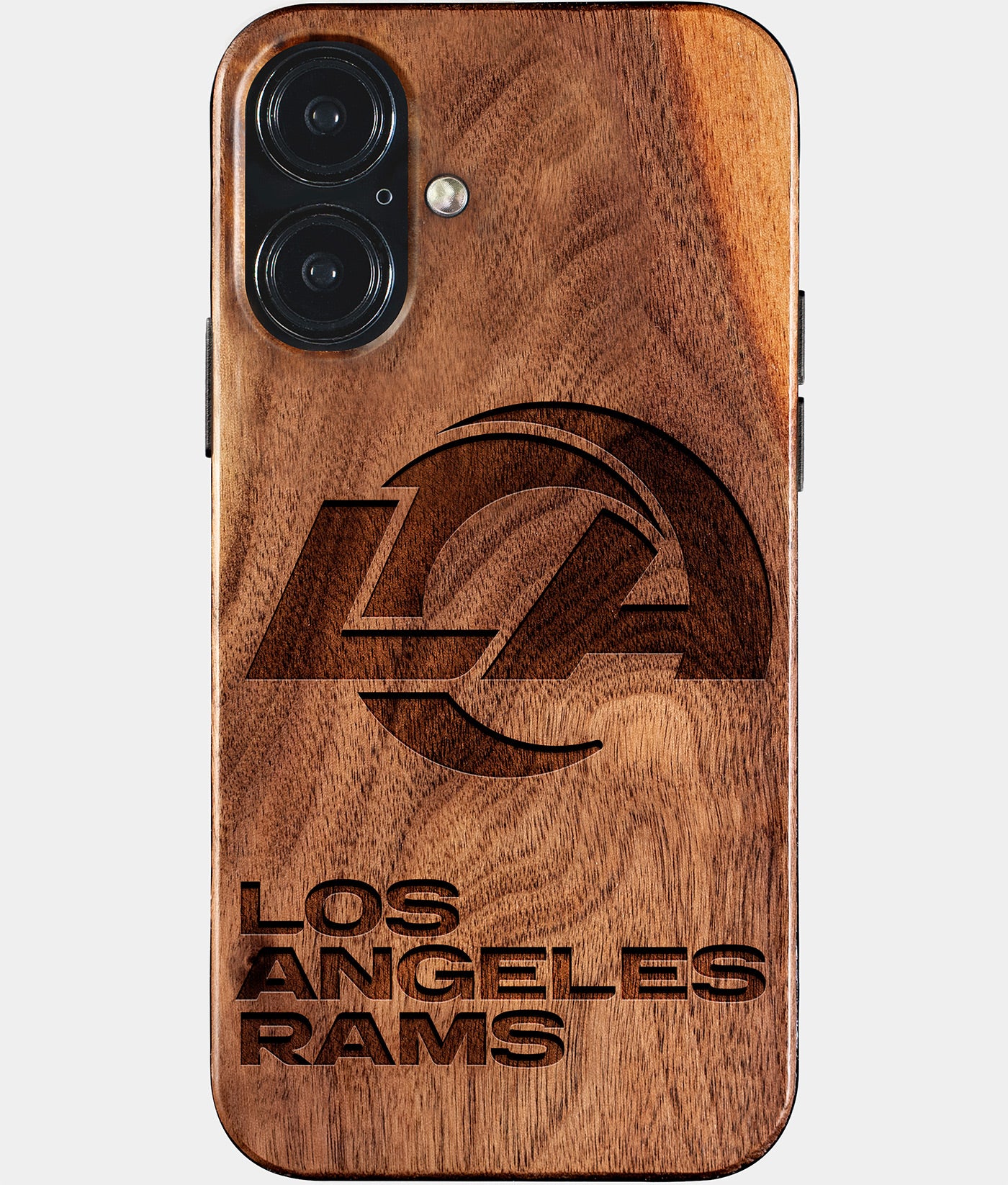 Eco-friendly Los Angeles Rams iPhone 17 Case - Carved Wood Custom Los Angeles Rams Gift For Him - Monogrammed Personalized iPhone 17 Cover By Engraved In Nature