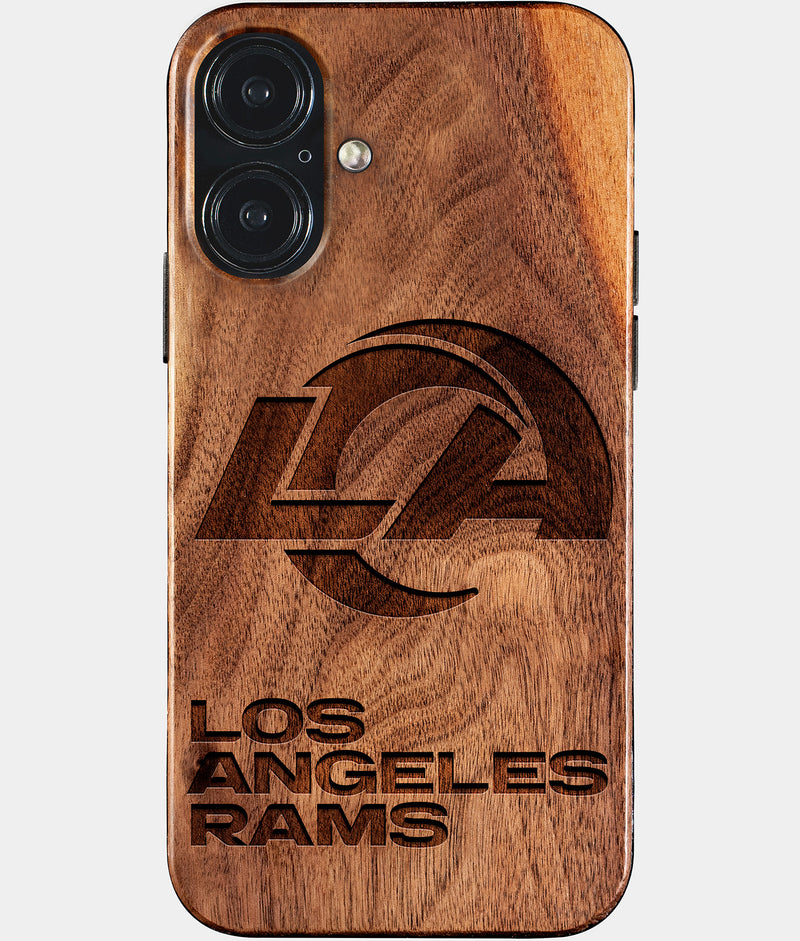 Eco-friendly Los Angeles Rams iPhone 17 Case - Carved Wood Custom Los Angeles Rams Gift For Him - Monogrammed Personalized iPhone 17 Cover By Engraved In Nature
