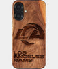 Eco-friendly Los Angeles Rams iPhone 17 Case - Carved Wood Custom Los Angeles Rams Gift For Him - Monogrammed Personalized iPhone 17 Cover By Engraved In Nature