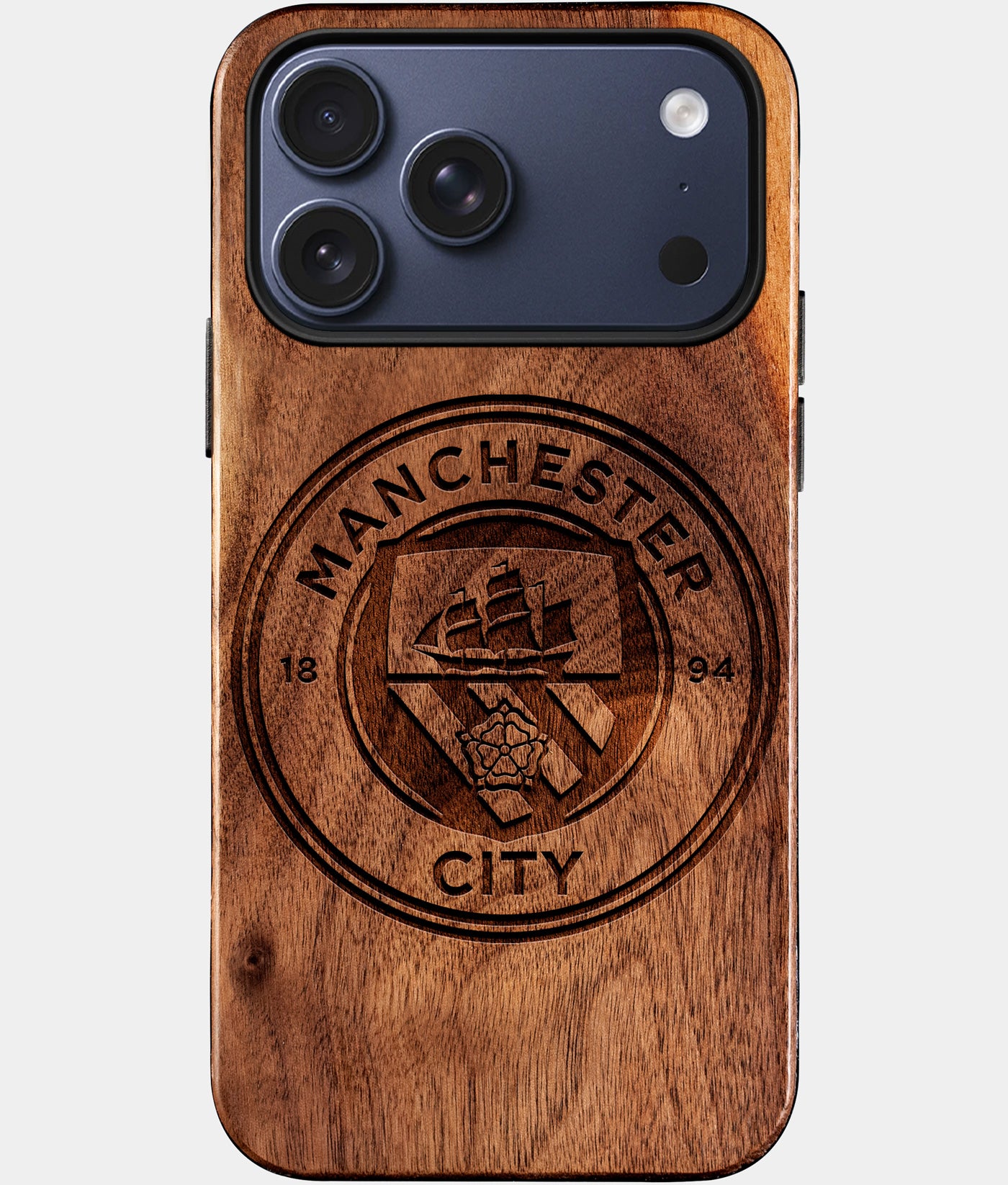 Custom Manchester City F.C. iPhone 17/17 Pro/17 Pro Max/17 Air Case - Wood Manchester City FC Cover - Eco-friendly Manchester City FC iPhone 17 Case - Carved Wood Custom Manchester City FC Gift For Him - Monogrammed Personalized iPhone 17 Cover By Engraved In Nature
