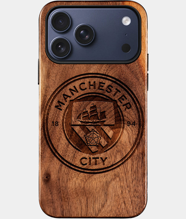 Custom Manchester City F.C. iPhone 17/17 Pro/17 Pro Max/17 Air Case - Wood Manchester City FC Cover - Eco-friendly Manchester City FC iPhone 17 Case - Carved Wood Custom Manchester City FC Gift For Him - Monogrammed Personalized iPhone 17 Cover By Engraved In Nature