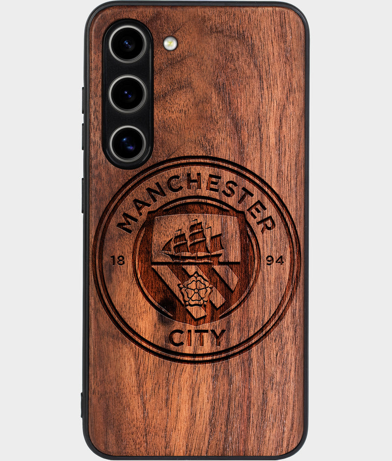 Best Wood Manchester City F.C. Samsung Galaxy S25 Plus Case - Custom Engraved Cover - Engraved In Nature