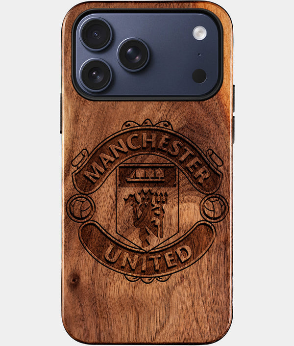 Custom Manchester United F.C. iPhone 17/17 Pro/17 Pro Max/17 Air Case - Wood Manchester United FC Cover - Eco-friendly Manchester United FC iPhone 17 Case - Carved Wood Custom Manchester United FC Gift For Him - Monogrammed Personalized iPhone 17 Cover By Engraved In Nature