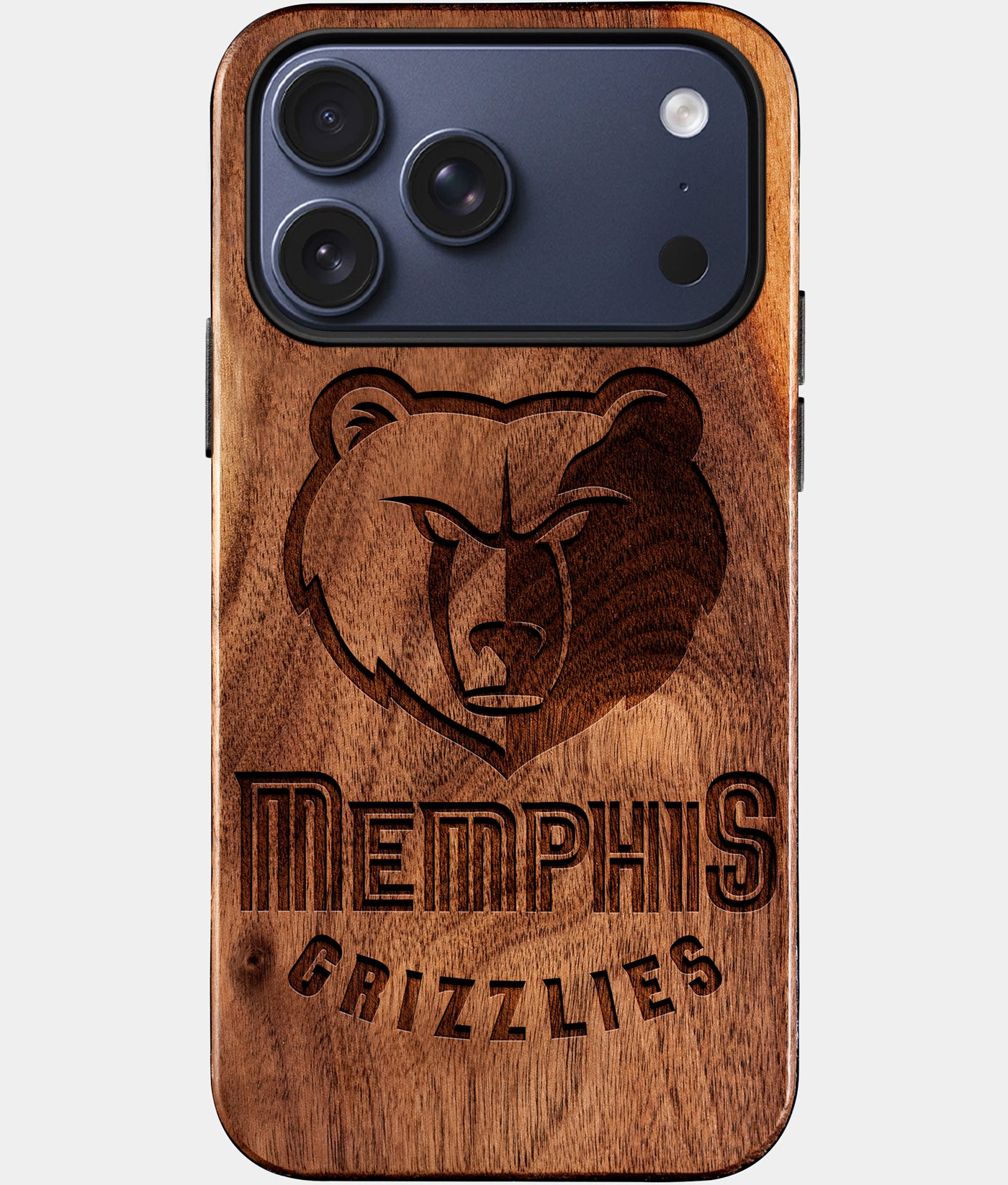 Custom Memphis Grizzlies iPhone 17/17 Pro/17 Pro Max/17 Air Case - Wood Grizzlies Cover - Eco-friendly Memphis Grizzlies iPhone 17 Case - Carved Wood Custom Memphis Grizzlies Gift For Him - Monogrammed Personalized iPhone 17 Cover By Engraved In Nature